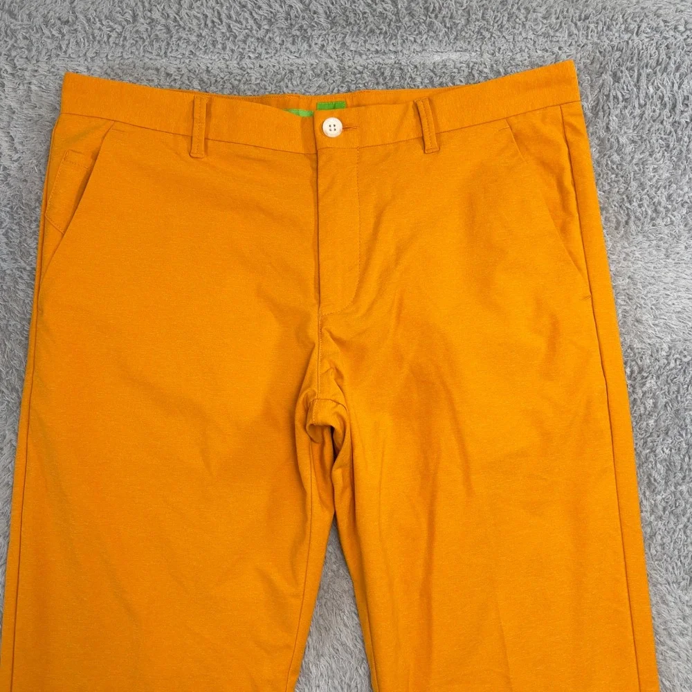 Hugo Boss Golf Pants Men 34 Orange Hakan Technical Stretch Chino Tech Athleisure